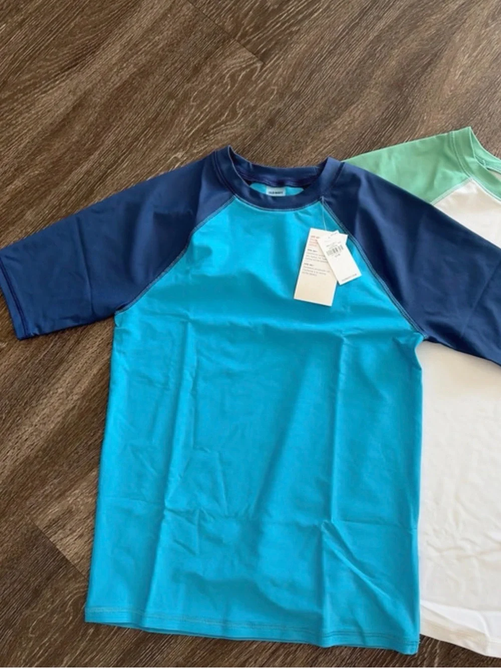 2 short sleeve Rashguard swim tops for boys